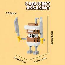 Tung Tung Sahur Character Building Blocks Toy, Tralalero Tralala, LiriLi Larrla, Boneca Ambalam Character Building Blocks Toy, Gift For Party, Birthday - Multicolor - View 4