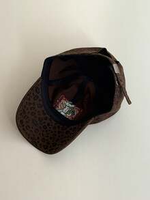 Y2K卡通鳄鱼刺绣软顶棒球帽，宽帽檐修饰脸型，时尚男女通用复古豹纹帽 - 多色 - 查看 8