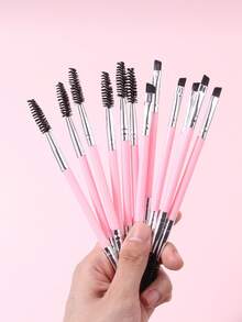 Bộ 12 cọ trang điểm màu hồng, cọ trang điểm thuần chay bao gồm cọ che khuyết điểm, cọ phấn phủ, cọ tán phấn mắt, cọ kẻ mắt, cọ chuốt mascara, cọ trang điểm màu đen tổng hợp chất lượng cao, thích hợp cho các dịp lễ và trang điểm hàng ngày, có thể tái sử dụng và tiện dụng. - Hồng - Xem 7