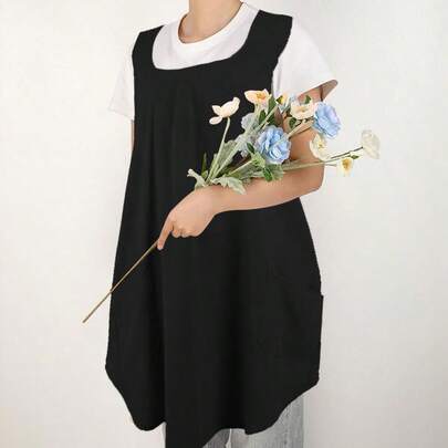 1pc, Cross Back Aprons For Women With Pockets Cute For Baking Painting Gardening Cleaning Supplies