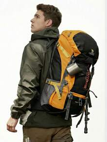 CAMEL CROWN Mochila de montañismo profesional para exteriores, sistema de transporte de gran capacidad, mochila de viaje, campamento y senderismo - Negro - Ver 7