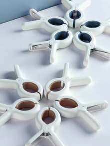 1/6/12个装加厚多功能防风衣夹，无缝设计不伤衣物，抓力强，稳固防滑，适用于在阳台上悬挂衣物、床上用品、内衣、袜子等物品。 - 查看 9