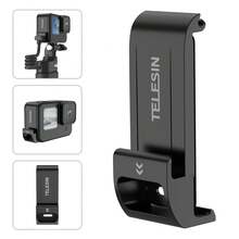 TELESIN Waterproof Side Cover Easy Removable Type-C Charging Cover Port Black Charge While Shooting Water Snow Resistant Protective Case Action Camera Accessories - 查看 1