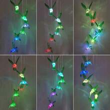 Solar Hummingbird Wind Chimes, Outdoor Memorial Gifts For Mom Grandma, Birthday Patio Decor For Women, Garden Yard Art Ornaments - Chim ruồi xanh (1 con) - Xem 3