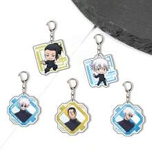 1pc Cartoon Anime Peripheral 2D Acrylic Keychain Pendant Accessory, Gojo, Geto, Toge, Phone Charm, Car Keychain, Backpack Charm, Bag Decoration, Back To School Student Holiday Gift, Halloween, Christmas Gift - Multicolor - View 4