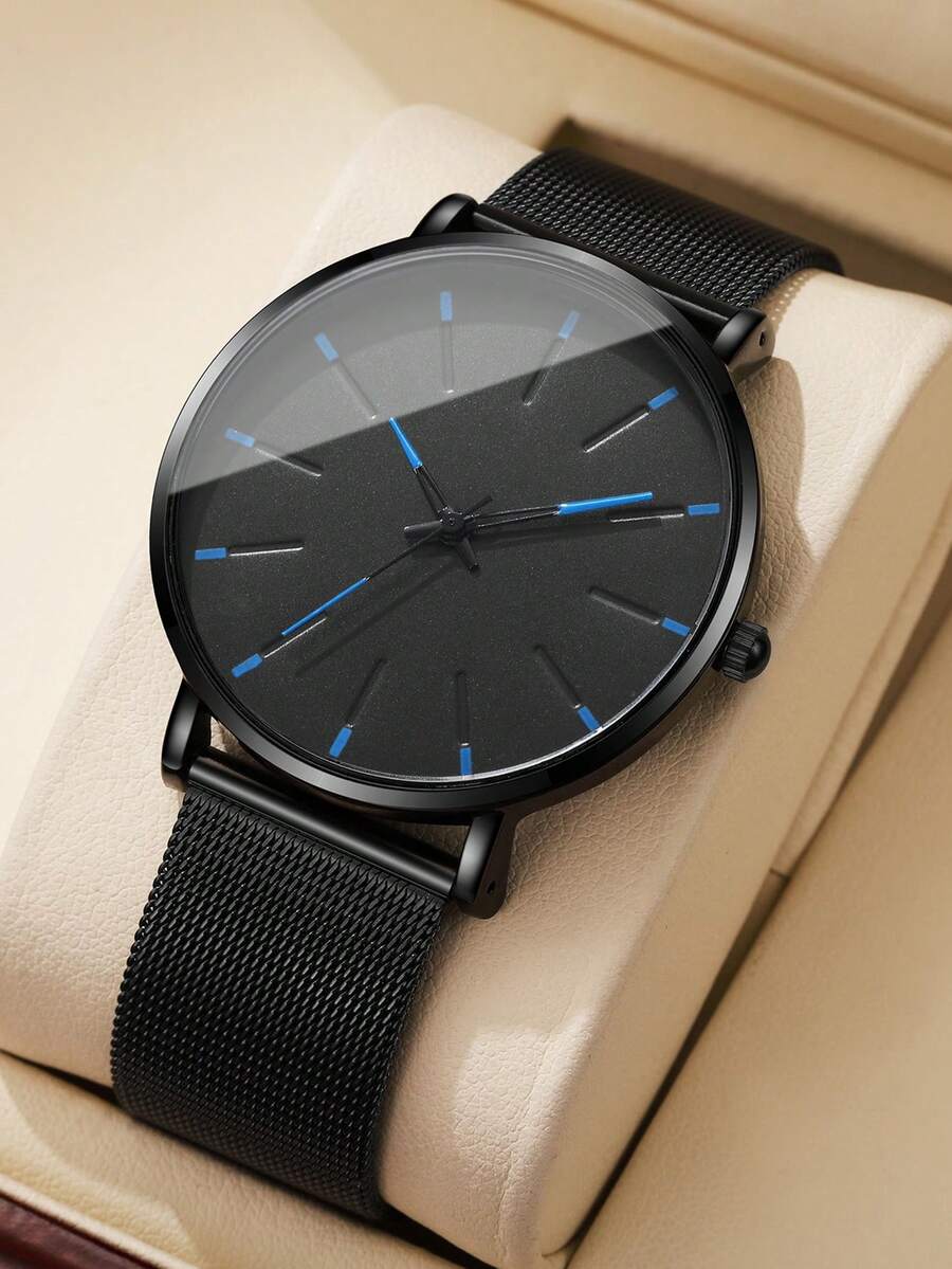 BERGCOZ Men's Casual Fashion Quartz Round Watch, Suitable For Daily Wear, Birthday Gift, Party, Holiday Gathering, Also An Ideal Gift For Yourself Or Friends. No Packaging Included. - V137 - View 1