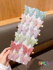 36个彩色闪亮蝴蝶发夹，可爱发饰，为您的秀发增添魅力，适合上学、户外活动，提升甜美优雅的发型，是送给可爱女孩的完美发饰礼物，也适合约会、派对、郊游、海滩拍照等场合。 - 彩色 - 查看 7