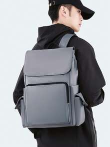 1pc Large Capacity Backpack, Men's Business Casual Waterproof Travel Bag, Suitable For High School And College Students - Multicolor - View 4