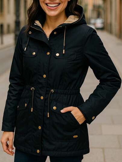 HPC POLO gabardina para dama  Bonita, Lisa, Casual,  Elegante, Botón delantero,  Cordón, Bolsillo, Oficina, Comoda Ligera, Versatil