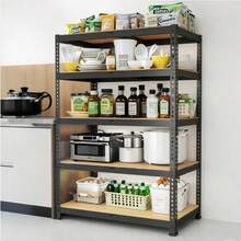 72"/60"H Garage Shelving Storage Shelves,2000LBS Capacity Heavy Duty Adjustable Storage Shelve For Closet - 60 H Black - View 4