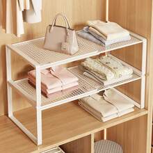 Extendable Wardrobe Tiered Shelves, Wardrobe Storage Rack,Cabinet Tiered Shelves - White - View 3