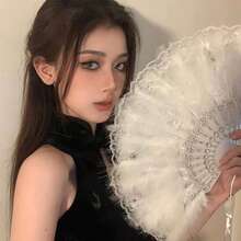 黑色羽毛折扇，中式汉服旗袍配饰，中国风新款中式舞蹈扇，拍照道具装饰，户外，花园，旅行必备，便携必备，沙滩必备，毕业季，毕业典礼，毕业礼物，毕业赠礼，毕业礼物，毕业赠礼，祝贺毕业，祝贺毕业生，优秀毕业生，毕业典礼，毕业派对，户外必备，旅行便携，徒步必备，露营必备，便携工具，夏季必备，夏季便携 - A - 查看 7