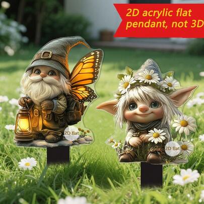 1pc Acrylic Butterfly Fairy Garden Stake, Suitable For Yard, Planter, Garden Decor, Sturdy Structure, No Battery Needed, Fairy Garden, Art Decor, 2D