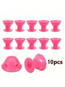30/20/10/1pc Pink & Blue Silicone Hair Curlers, No Heat Damage Design, Portable & Easy To Use, Create Natural Waves & Bangs, Suitable For Short & Medium Hair, Great For Home & Travel - Multicolor - View 16