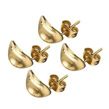 10个不锈钢弯曲不对称几何耳环，带耳塞，适合DIY耳环饰品制作 - 10Pcs - 查看 7