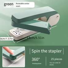 360度旋转订书机，折叠式机械桌面订书机，ABS塑料材质，扁平顶盖设计，符合人体工学的多功能办公必备品 - A - 查看 5