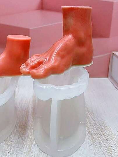 1个大号脚形硅胶蜡烛模具，DIY脚形蜡烛，家居装饰配件