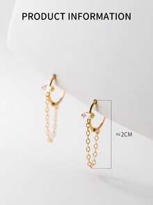 1件 925纯银 CZ 肚脐环/反向肚脐环/肚脐饰品/肚脐圈/铰链式弯曲肚脐环/肚脐夹环/鼻环，耳骨穿刺极简饰品婚礼派对饰品送她的礼物精美饰品 - 單隻 - 查看 5