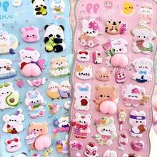 3D Cartoon Animal Stress Relief Stickers, Designed In Cute Style, 3D Embossed Stickers To Relieve Stress And Decorate, Made Of Sponge And PVC Material. 4 Styles Available, Suitable For Sticker Books, Laptops, Refrigerators, And Can Also Be Used To Decorate DIY Phone Cases With Cartoon Themes. - Multicolor - View 5