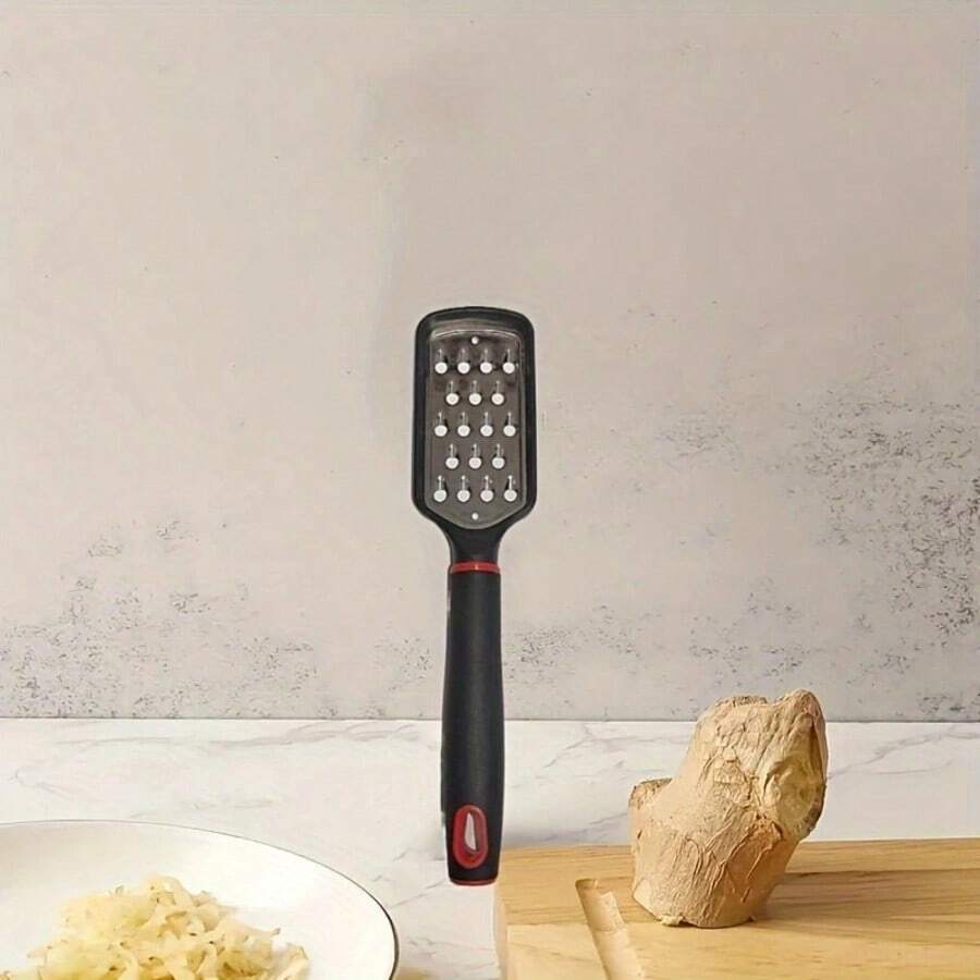 1件套不锈钢刨丝器，可用于刨奶酪、柠檬、大蒜、肉豆蔻、巧克力、水果、蔬菜、生姜等，也可作奶酪切片器使用。 - 黑色 - 查看 1