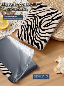 Ayotu 1pc Beige Base With Black Zebra Pattern Tablet Case & Kindle E-Book Case Compatible With 10th Generation, 11/Air 4th/Air 7th/9.7 Inches, Compatible With Samsung Galaxy Tab A9 Plus, Kindle (11th Generation-2024 Release)(6 Inch), Kindle Paperwhite 12th Gen 2024, Great Holiday Gift, Stylish And Simple Pattern. - Multicolor - View 9