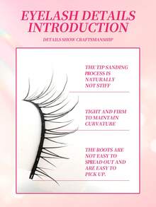 1对18毫米猫眼假睫毛，自然日常佩戴仿貂毛睫毛，可重复使用，适合化妆，假睫毛 - 黑色 - 查看 5