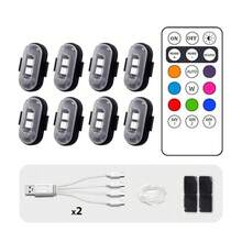 Wireless Remote LED Strobe Light For Car, Motorcycle, Bicycle, Decorative Warning Lamp, USB Rechargeable Airplane Indicator, 8-Color Car Lights - White - View 10