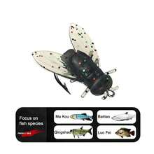 仿生飞蝇软饵，毒蚊蝇马嘴钩假饵，白条纹上翘喙微型饵 - 彩色 - 查看 4