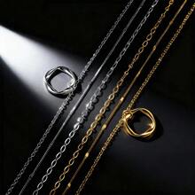 1pc Minimalist Mobius Necklace, S925 Silver Infinity Loop Pendant, Women Clavicle Chain, Fashionable Daily Accessory - Gold - View 1