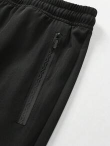 Men's Outdoor Sports Quick-Dry Pants, Lightweight Breathable Casual Hiking Running Trousers, Summer Black Spring - Black - View 5