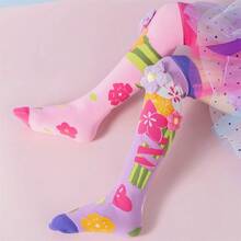 Girls Thigh High Socks Adorable Cartoon Animal Flower Pattern Stockings Stylish Comfortable Knee High Socks For Daily Wear - Pink - View 4