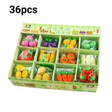 1/5/10/36 Pcs Fruit & Vegetable Shaped Erasers, Clean Erasing With No Residue, Cute Creative Cartoon Erasers For Prizes And Gifts - Multicolor - View 5