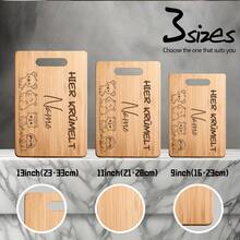 Tabla de cortar personalizada con lindos patrones de animales - Grabada, esencial de cocina y hornear para encimera de cocina, adecuada para regalos de cumpleaños, bodas, aniversarios | Diseño interesante | - Multicolor - Ver 3