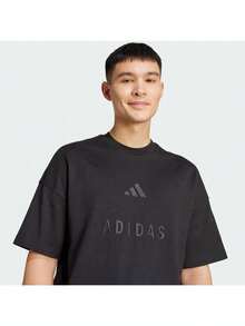Adidas Men's M A SZN G T Short Sleeve T-Shirt, Knitted Collarless Crop Top TJL6549 - Black - View 8