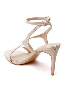 Sandals And Talons Aiguilles And Brides Croisées Élégantes - Beige - View 4