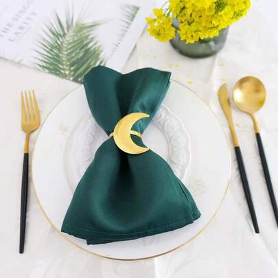 12件套餐巾环，金属新月形餐巾环，开斋节餐巾夹，之名餐巾环，节日装饰品，家庭聚会装饰，酒店餐桌日常装饰，开斋节装饰，家居用品，斋月房间装饰