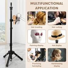 Wig Stand TriPod, Adjustable From 19.8inch-41.3inch Wig Head Stand With Tool Tray - View 7