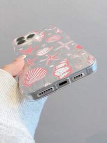 1个贝壳和海星图案透明防摔手机壳，IMD材质，适合作为节日礼物，适用于iPhone 15/16 Pro/Pro Max/14/15/16 Plus，男女通用，防指纹防刮透明保护套 - 彩色 - 查看 5