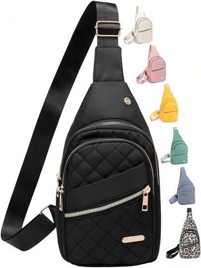 Women's Solid Color Crossbody Bag, Large Capacity Casual Sports Bag, Shoulder Bag, Backpack