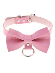 1件朋克铆钉粉色可爱蝴蝶结颈链，适合女性日常佩戴、派对、万圣节、圣诞节派对、创意生日、情人节礼物 - 粉色 - 查看 17