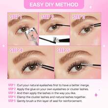 CALAILIS 簇状假睫毛，144 片 D 卷度睫毛簇 DIY 睫毛嫁接 超浓密睫毛簇 可重复使用 纤细单根假睫毛 超细睫毛带 柔软 (HD19, D-10-16MIX) - D - 查看 6