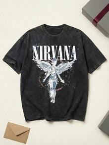 Nirvanas In Utero Splatter Angel Graphic Tee Shirt Unisex Couple Matching Boyfriend Style Acid Washed Distressed Grunge 90s Rock Summer Outfits Graphic Tees Men Oversized T Shirt Summer Clothes Men Fall Clothes Men Winter Clothes Camisetas Para Hombre Men's Summer Outfits Streetwear Graphic Tees Vintage Funny T-Shirts Casual Summer Tops Clothes Playeras De Hombre Camisetas Para Hombre Local Style For Women & Men - 黑色 - 查看 1