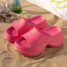 1 Pair Women's Slippers, New Outdoor Sandals, Thick-Soled Elevated Slide Sandals, Summer Women's Non-Slip Beach Flip Flops - Multicolor - View 13