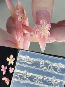 3D树脂硅胶模具，高透明蕾丝硅胶模具 - 欧式蕾丝设计，美甲装饰及可穿戴美甲模具工具，树脂液体模具，卡通领结美甲雕刻荷叶边翅膀模具，美甲师必备 - 彩色 - 查看 12