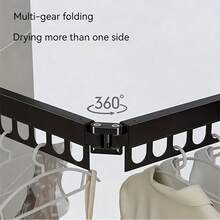 1 Piece Of Stainless Steel Foldable Clothes Hanger, Portable Wardrobe, Drying Rack, Multifunctional Indoor/Outdoor Multi-Hole Hanging Clothes Rack, Invisible Foldable Balcony Clothes Rack, Portable Wall-Mounted Household Kitchen Storage And Organization Hanging Rack, Portable Wardrobe. - Multicolor - View 5