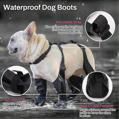 Waterproof Dog Outdoor Shoes (Not Suitable For Corgi) Anti-Dirt Non-Slip Adjustable Advanced Comfortable Dog Rain Boots Four Seasons Universal Pet Foot Cover Durable Anti-Dirt Non-Slip Soft Sole Not Easy To Fall Off Dustproof Leg Guard Cover Pet Socks Protect PAWS To Keep Clean Suitable For Small, Medium And Large Dogs Such As Teddy Pomeranian, Bulldog And Poodle, Give The Dog A Sense Of Ritual,