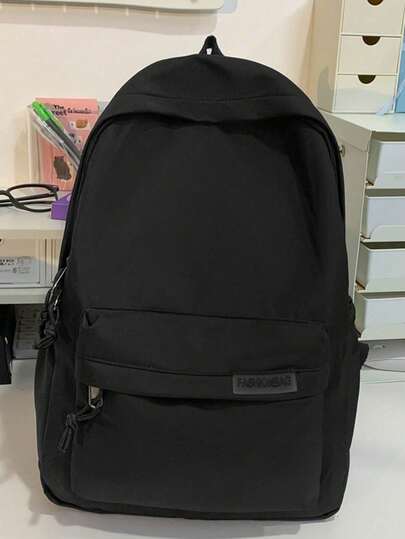 Black Fashion Backpack – Stylish, Spacious & Durable Everyday Bag With Multiple Compartments, Comfortable Straps & Minimalist Design, Perfect For School, Work & Travel, Featuring Premium Fabric, Secure Zippers, Branded Detail & Ample Capacity For Laptop, Books & Essentials, Expertly Crafted To Elevate Your Daily Style With Practical, Chic Sophistication, Ideal For Fashion - Forward Students, Professionals & Travelers To Stay Organized, Stylish & Versatile On Every Occasion In Effortless Design That Blends Functionality And Modern Fashion Seamlessly