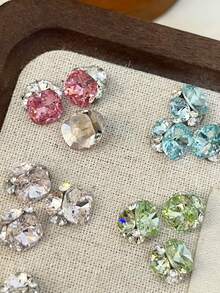 10/5PCS Rhinestones Kuku Berkilau Paduan Logam yang Ditumpuk – Hiasan Kuku Bling 3D Aneka Warna untuk Seni Kuku Akrilik, Dekorasi Manikur DIY Kuku - MultiWarna - View 3