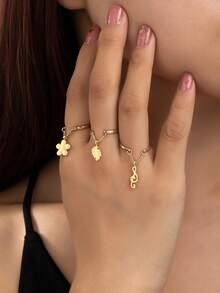 女士几何戒指三件套 - 幾何 - 查看 1