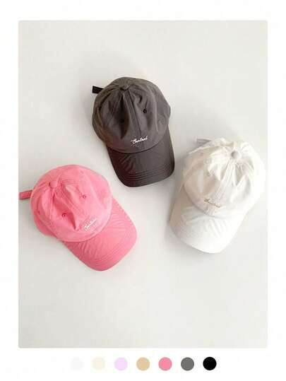 Soft Top Quick-Dry Letter Embroidered Baseball Cap, Women's Lightweight Breathable Sports Cap, Sun Protection Visor Hat For Outdoor Activities, Summer Picnic